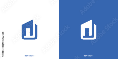 Book Building Logo Designs. Book Door Logo, Icon, Symbol, Vector, Design Template.