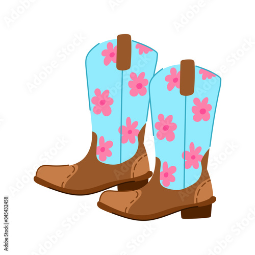 pink cowgirl boots cartoon. rodeo hat, country texas, girl disco pink cowgirl boots sign. isolated symbol vector illustration