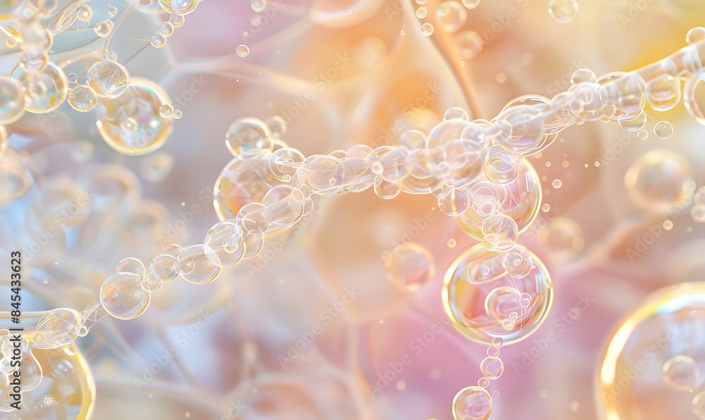 3D background of water biological and organic glass technology molecules About beauty and cosmetic skin 3D background of water biological and organic glass technology molecules About beauty and cosmetic skin
