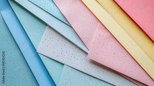 Different colored carbonless paper with Gibb or perforations adjacent to continuous paper photo