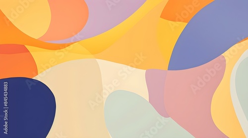 Abstract colorful Shapes with soft Textures. Calming Background