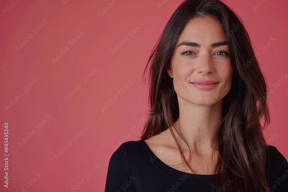 Fototapeta premium A close up portrait of a woman with a subtle smile