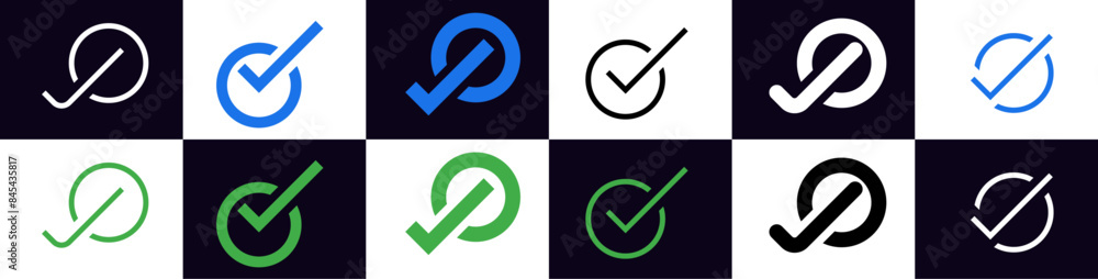verify badge and Done buttons collection. check vector icon set. check list button icon vector illustration verify badge and Done buttons collection. check vector icon set. check list button icon vector illustration