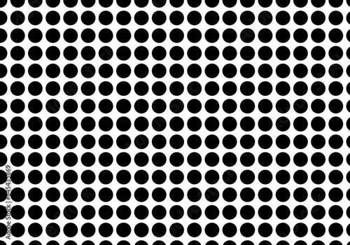 Fondo de patrón de círculos negros en malla blanca