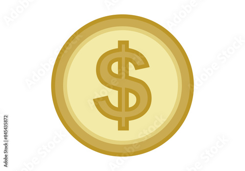Icono dorado de moneda de dólar