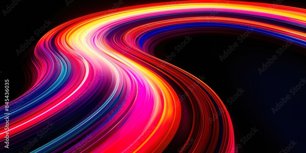 Colorful Light Trail Moving Left to Right and Bottom Up on Black Space Background with Reds, Oranges, Yellows, Pinks, and Blues. Abstract Speed Lines or Laser Beams for Web Icon Use. Colorful Light Trail Moving Left to Right and Bottom Up on Black Space Background with Reds, Oranges, Yellows, Pinks, and Blues. Abstract Speed Lines or Laser Beams for Web Icon Use.