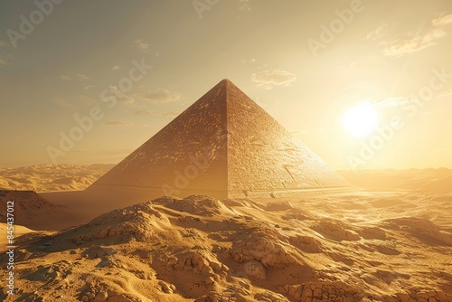 Beautiful egyptian pyramid in desert