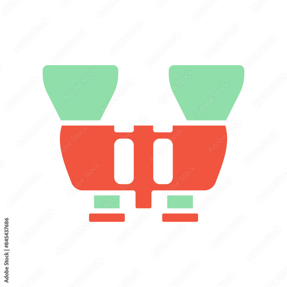 Binoculars set icon. Red and green binoculars, black outline, vision, observation, exploration, travel, adventure, wildlife, scouting. Binoculars set icon. Red and green binoculars, black outline, vision, observation, exploration, travel, adventure, wildlife, scouting.