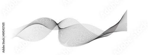 smooth flowing wave lines dynamic gradient isolated on transparent background concept of technology, digital, communication, science, music vector illustration