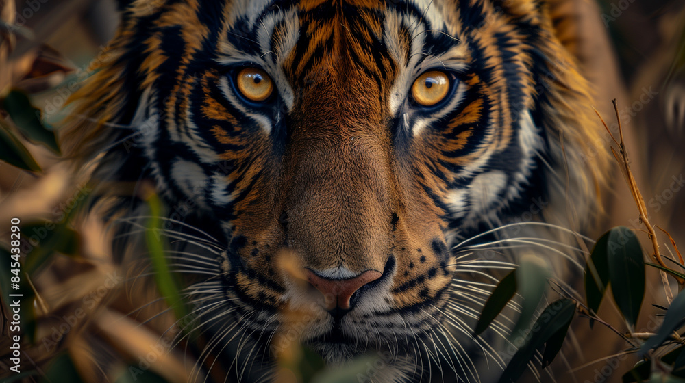 Fototapeta premium Close-Up Tiger ambushing its prey