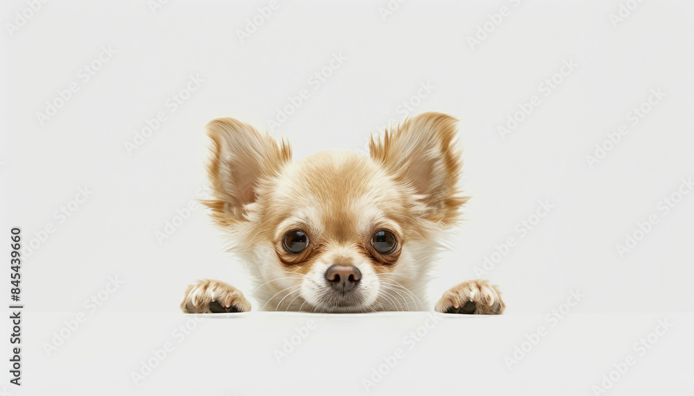 Cute Chihuahua Puppy Posing Adorably Against White Background Starring Curious Expression and Big Eyes Displaying Charm and Innocence in a Studio Setting Ideal for Pet Lovers and Animal Photography Cute Chihuahua Puppy Posing Adorably Against White Background Starring Curious Expression and Big Eyes Displaying Charm and Innocence in a Studio Setting Ideal for Pet Lovers and Animal Photography