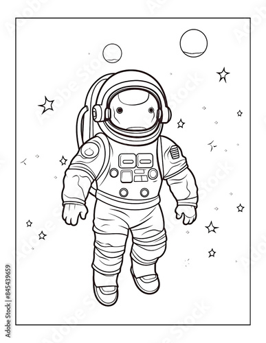 Astronaut Coloring Pages for coloring book