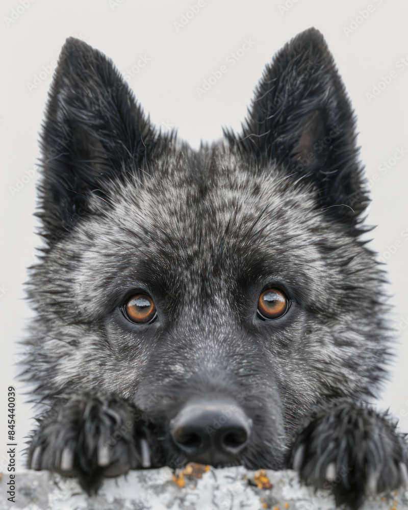 Majestic Gray Wolf with Intense Eyes Peering Over Rock in Natural Habitat, Close Up Canine Wildlife Photography, Showcasing the Beauty and Intrigue of Predatory Animals, Perfect for Nature Enthusiasts Majestic Gray Wolf with Intense Eyes Peering Over Rock in Natural Habitat, Close Up Canine Wildlife Photography, Showcasing the Beauty and Intrigue of Predatory Animals, Perfect for Nature Enthusiasts