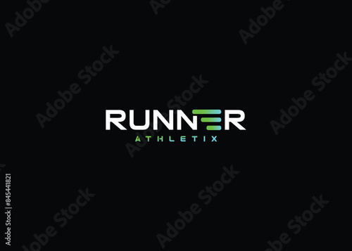 Runner logo design. Runner typography logo. Runner logo with words.