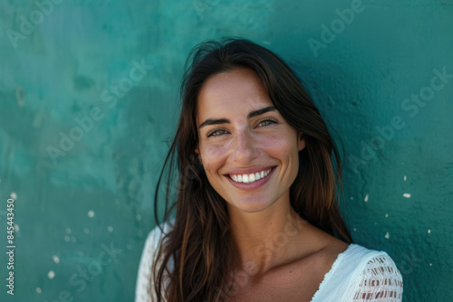 A close up portrait of a woman with a subtle smile