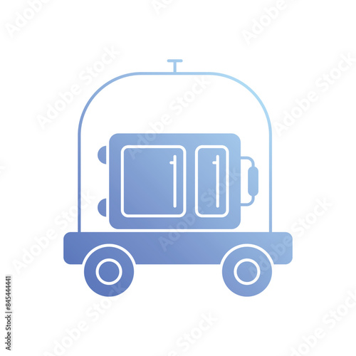 Luggage cart vector icon