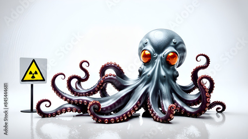 Marine organisms under nuclear radiation, octopuses,