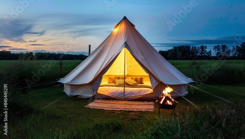 photo of a glamping bell tent