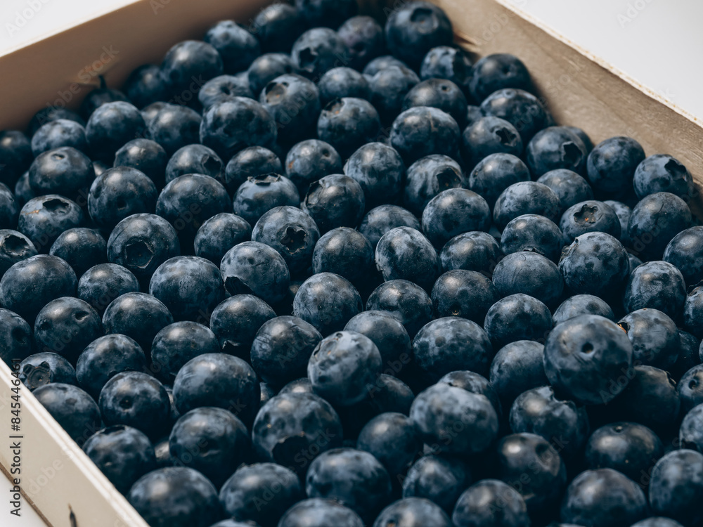 Fresh blueberries in a tray close-up Fresh blueberries in a tray close-up