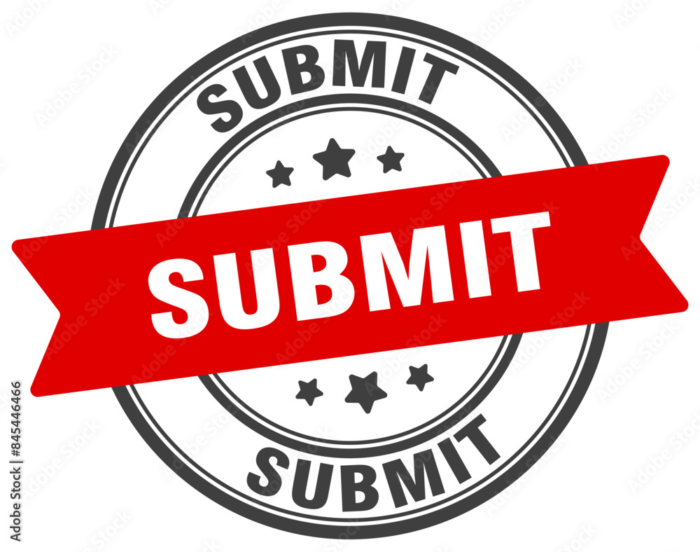 Fototapeta premium submit stamp. submit label on transparent background. round sign