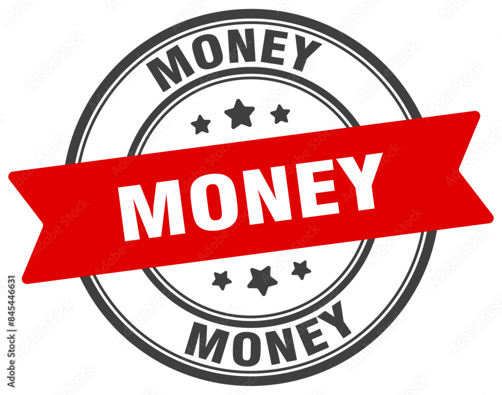 Fototapeta premium money stamp. money label on transparent background. round sign