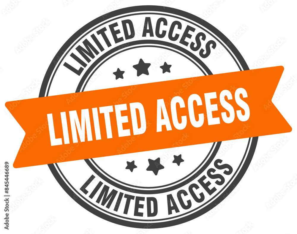 Fototapeta premium limited access stamp. limited access label on transparent background. round sign