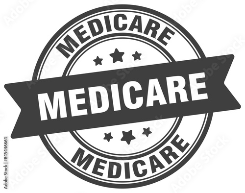 medicare stamp. medicare label on transparent background. round sign