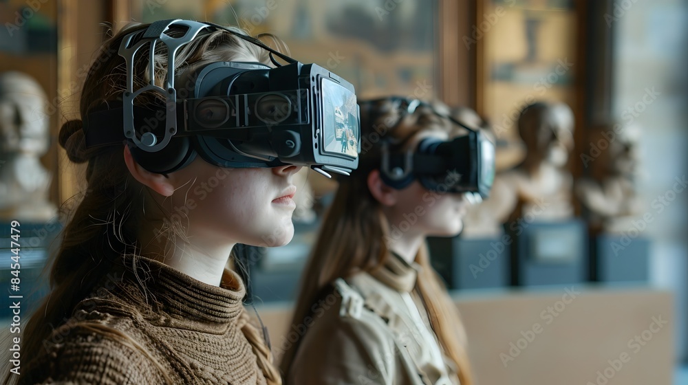 Students Using Virtual Reality Headsets to Explore Ancient Civilizations in History Class Students Using Virtual Reality Headsets to Explore Ancient Civilizations in History Class