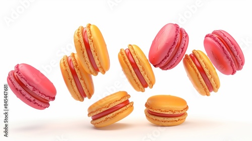 Wallpaper Mural Colorful floating macarons on white background Torontodigital.ca