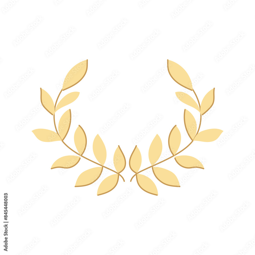 award gold laurel cartoon. en winner, wreath prize, medal ribbon award gold laurel sign. isolated symbol vector illustration