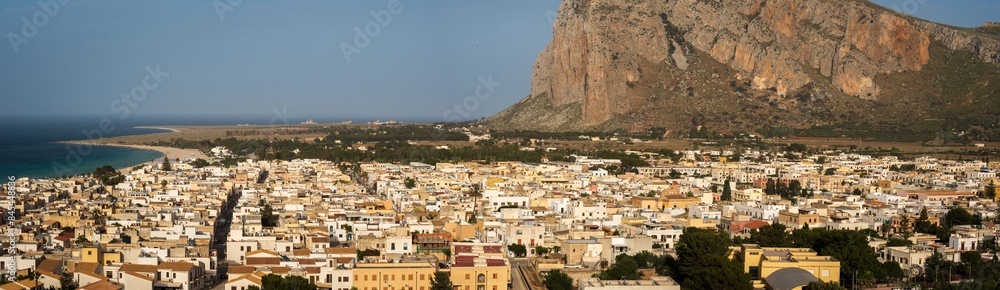 San Vito Lo Capo panoramic aerial view of sicily italy tourist resort beach town San Vito Lo Capo panoramic aerial view of sicily italy tourist resort beach town