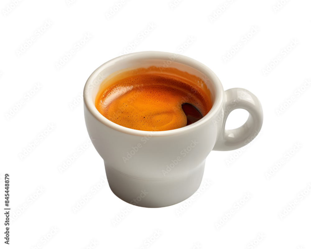 Naklejka premium Close-up Glass Cup with Steaming Coffee isolated on white background