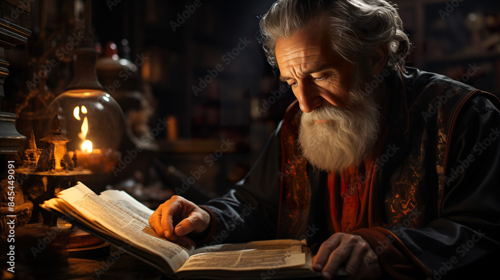 Isolated male student reading a book during a session on a background Isolated male student reading a book during a session on a background