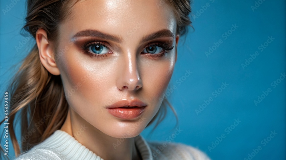 a young woman with flawless makeup, female model a young woman with flawless makeup, female model