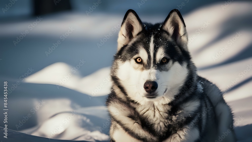 Siberian Husky in a Winter Wonderland

