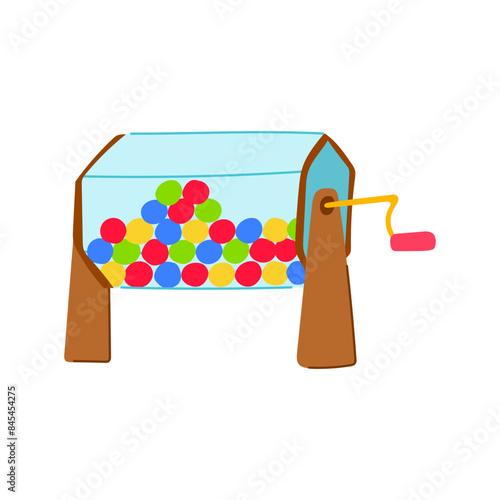 lucky lotto ball machine cartoon. draw raffle, online neon, toy drum lucky lotto ball machine sign. isolated symbol vector illustration