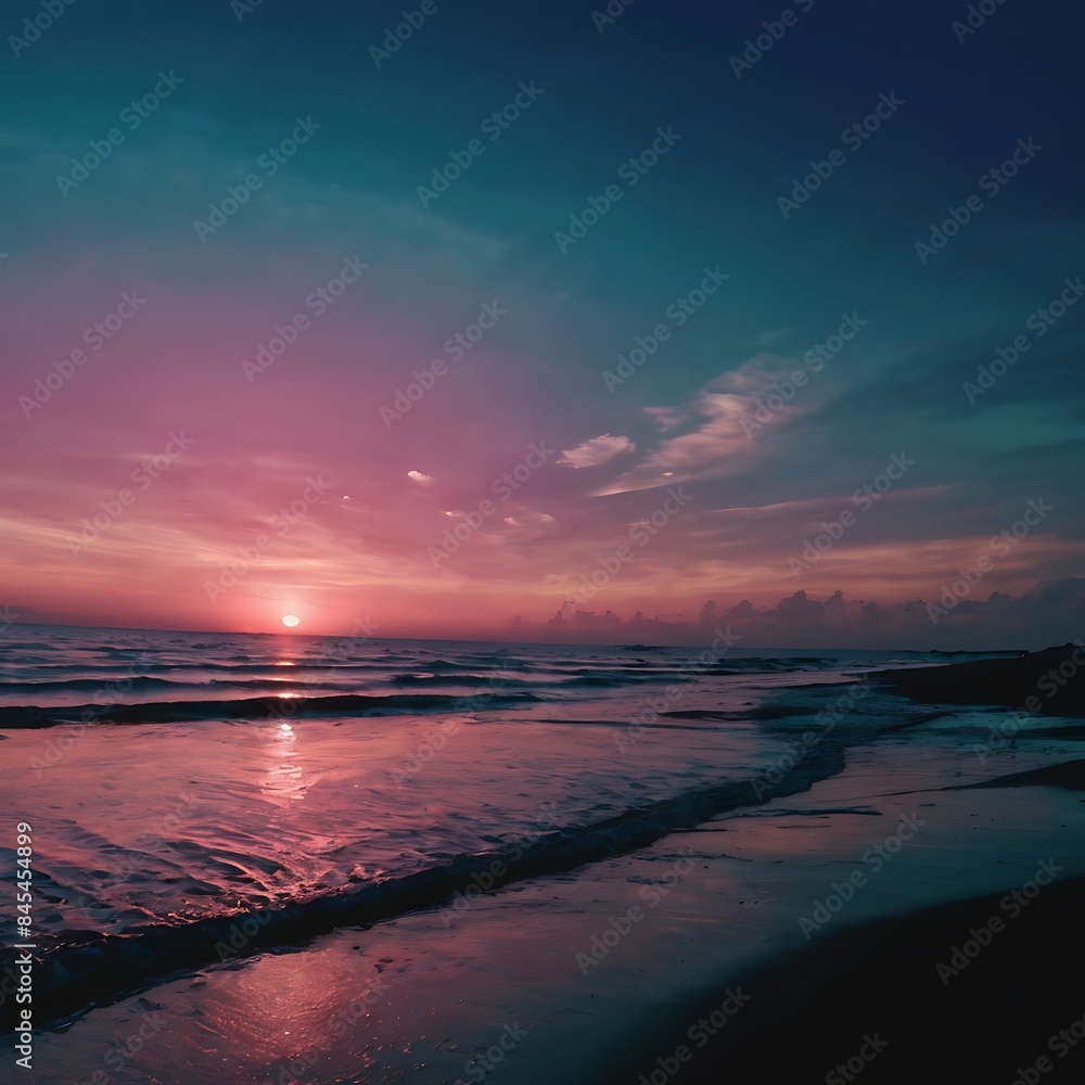 Obraz premium Sun set, sea vibe, nature sea , sunset,beach,sunset beac