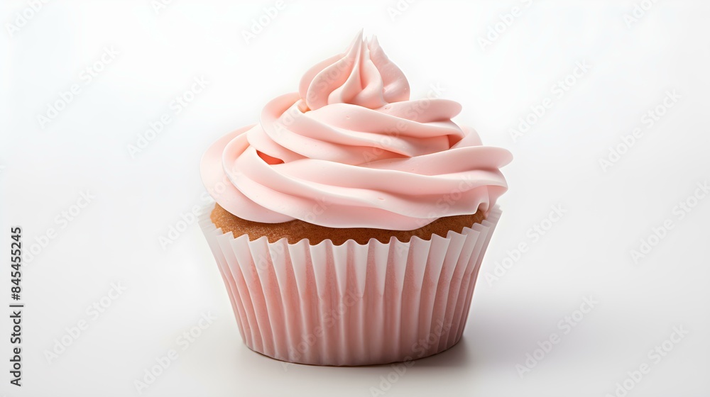 Blush Cupcake on a white Background with Copy Space Blush Cupcake on a white Background with Copy Space
