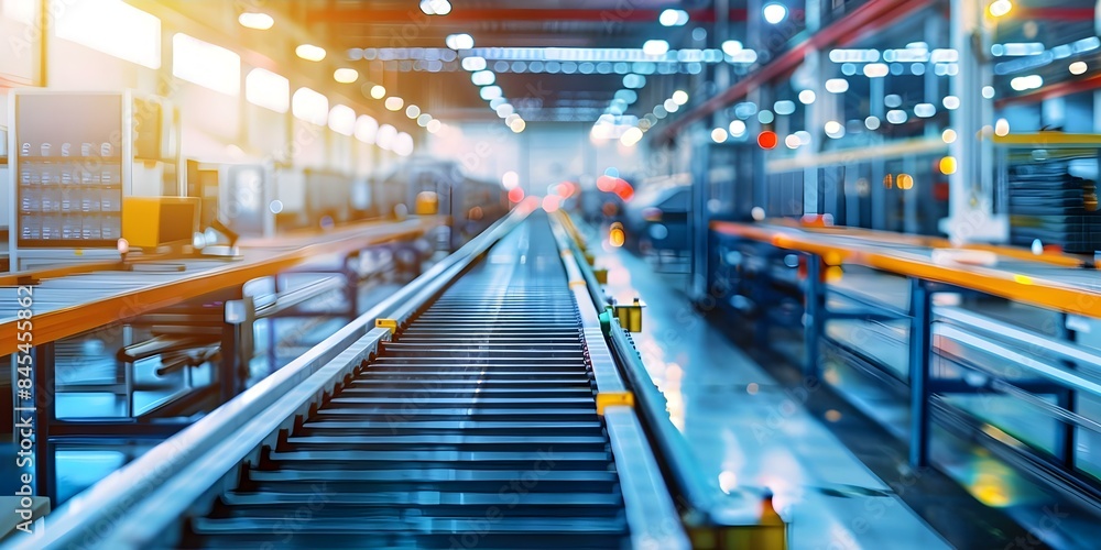 Smart factory with IIoT machines and automated production lines optimizing manufacturing process. Concept Smart Factory, IIoT Machines, Automated Production Lines, Manufacturing Optimization Smart factory with IIoT machines and automated production lines optimizing manufacturing process. Concept Smart Factory, IIoT Machines, Automated Production Lines, Manufacturing Optimization