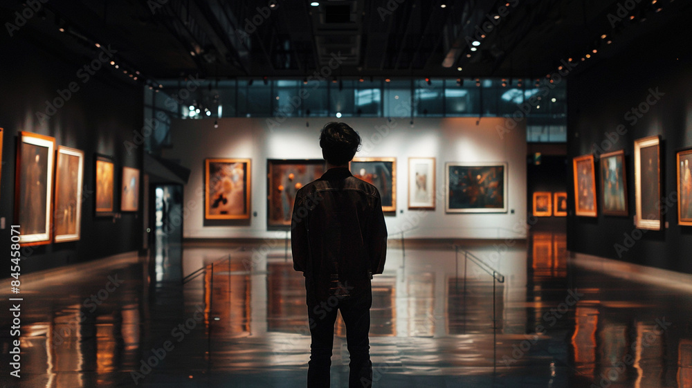 Dark and Sophisticated Art Museum Scene Dark and Sophisticated Art Museum Scene