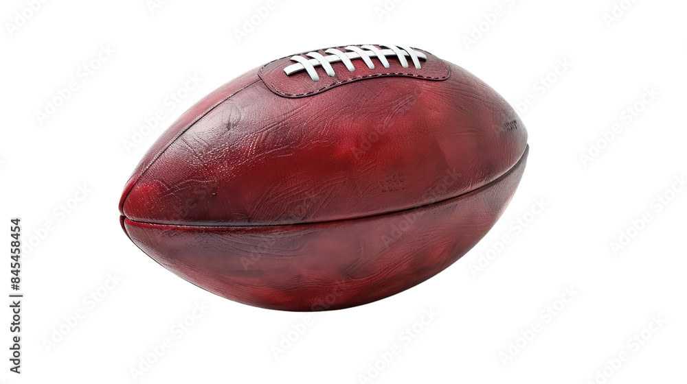 Close-up of a classic leather football isolated on a white background, showcasing texture and details. Perfect for sports-related design projects. Close-up of a classic leather football isolated on a white background, showcasing texture and details. Perfect for sports-related design projects.