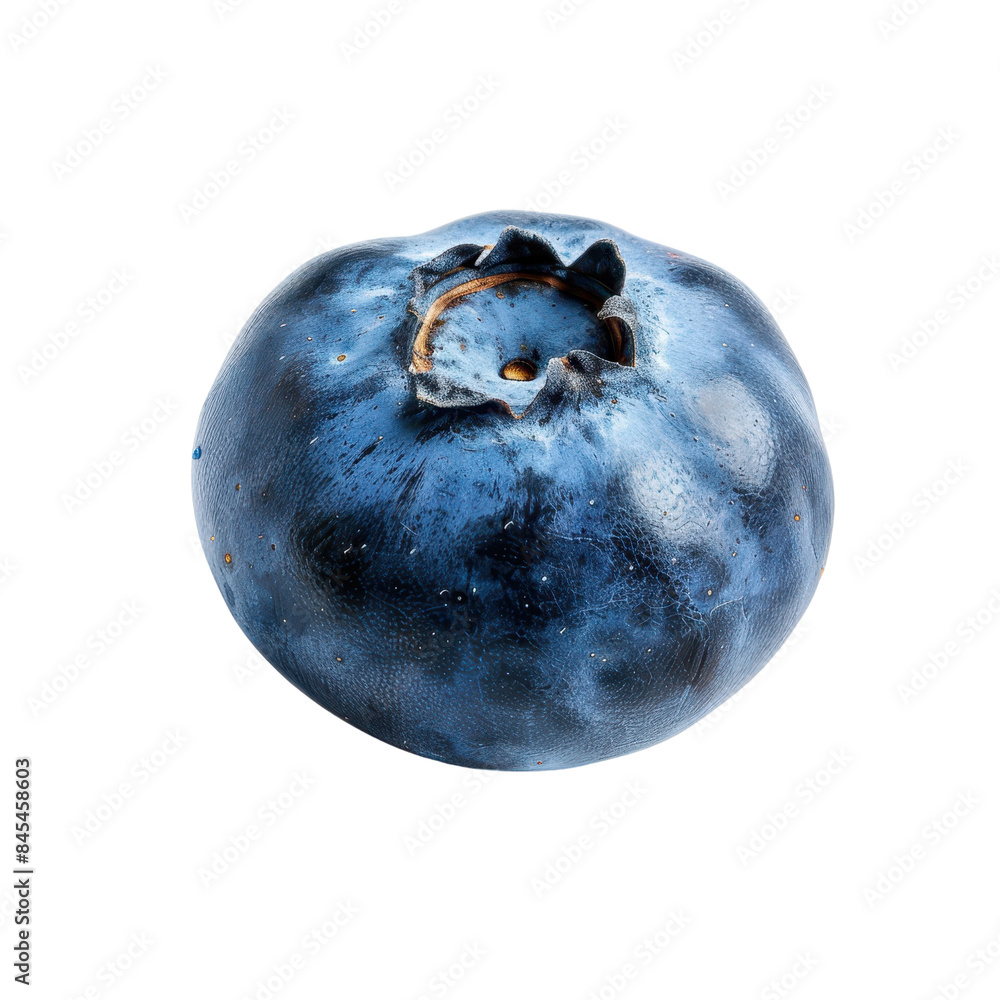 Close-up of a single ripe blueberry isolated on a white background, showcasing its fresh and juicy appearance. Close-up of a single ripe blueberry isolated on a white background, showcasing its fresh and juicy appearance.