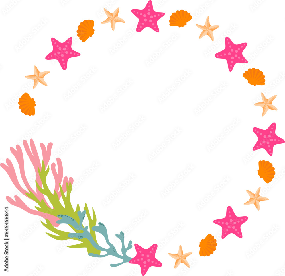 Circle Starfish Frame Border Circle Starfish Frame Border