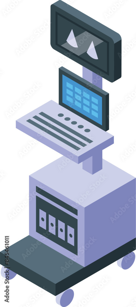 Medical ultrasound machine displaying images for doctors and nurses working in a hospital Medical ultrasound machine displaying images for doctors and nurses working in a hospital