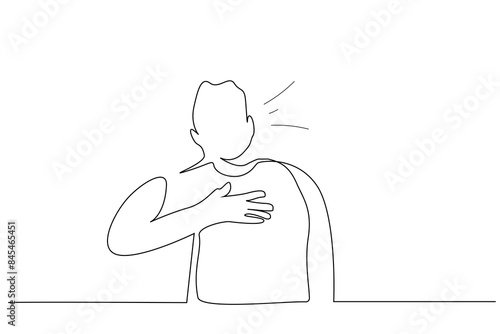 old man heart attack health stress one line art design vector