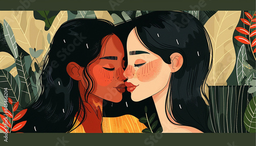 Female friend hug. Women embracing each other, expressing love, affection, support. Vector illustration for friendship, strong relations, support concept