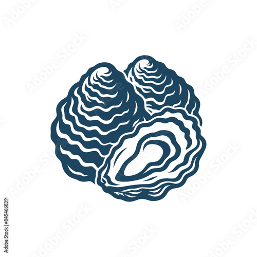 Oysters. Logo, icon, emblem, sign. simple vector illustration, thick outline