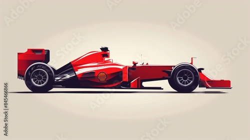 High-Speed Formula 1 Car Side View