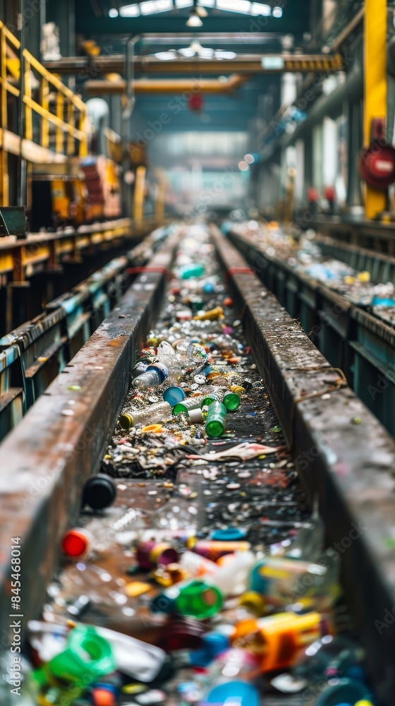 A scene in a recycling facility featuring different recycling processes Highlight the importance of waste separation and recycling in promoting sustainable practices A scene in a recycling facility featuring different recycling processes Highlight the importance of waste separation and recycling in promoting sustainable practices