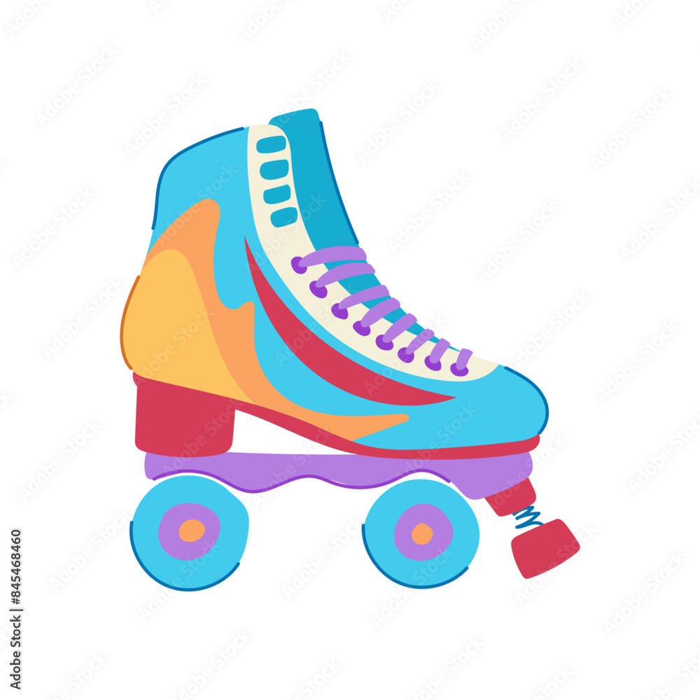 boot roller skate cartoon. kid print, sport woman, graphic disco boot roller skate sign. isolated symbol vector illustration boot roller skate cartoon. kid print, sport woman, graphic disco boot roller skate sign. isolated symbol vector illustration